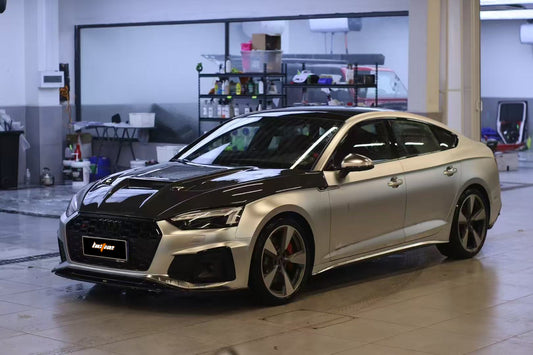 Audi S5 A5 (with s-line bumper, does not base model) B9.5 2020 2021 2022 2023 2024 with Aftermarket Parts - Front Lip Pre-preg Carbon Fiber from BCTXE Tuning