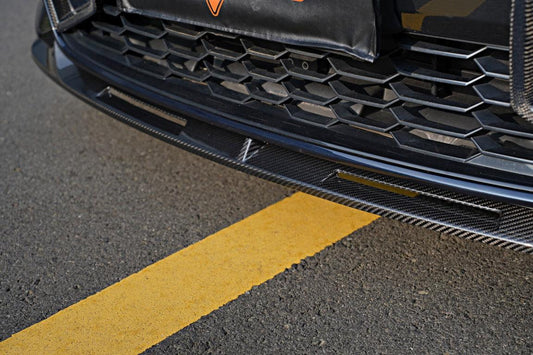 BMW 3 Series 330i (with M-package bumper, does not fit base model) M340i G20 G21 LCI 2023 2024 with Aftermarket Parts - V2 Style Front Lip Pre-preg Carbon Fiber from BCTXE Tuning