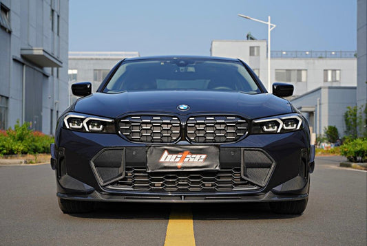 BMW 3 Series 330i (with M-package bumper, does not fit base model) M340i G20 G21 LCI 2023 2024 with Aftermarket Parts - V2 Style Front Lip Pre-preg Carbon Fiber from BCTXE Tuning