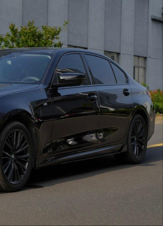 BMW 3 Series G20 330i M340i LCI 2023 2024 with Aftermarket Parts - V2 Style Side Skirts Carbon Fiber from BCTXE Tuning