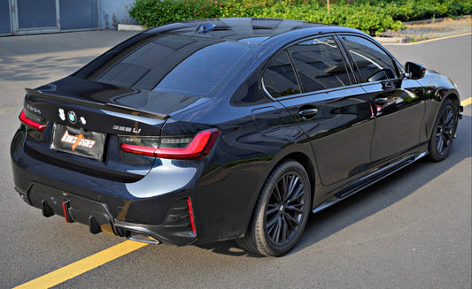 BMW 3 Series 330i (with M-package bumper, does not fit base model) M340i G20 G21 LCI 2023 2024 with Aftermarket Parts - Rear Diffuser Pre-preg Carbon Fiber from BCTXE Tuning