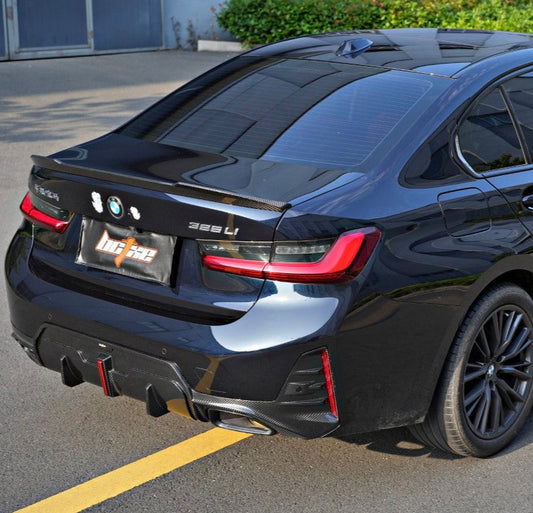 BMW M3 G80 2021 2022 2023 2024 & 3 Series 330i M340i (Fits Both Pre-LCI & LCI) 2019 2020 2021 2022 2023 2024 with Aftermarket Parts - Rear Spoiler Pre-preg Carbon Fiber from BCTXE Tuning