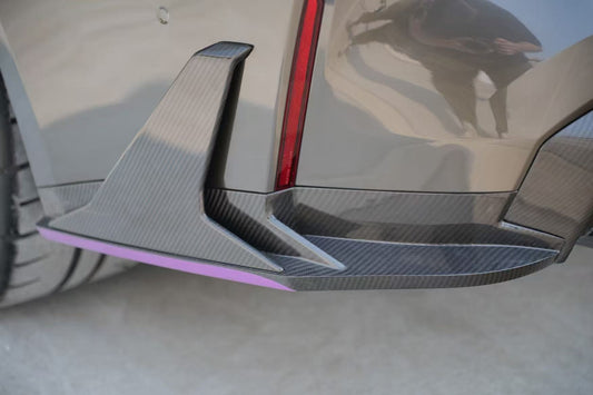 BMW M4 G82 G83 2021 2022 2023 2024 with Aftermarket Parts - V2 Style Rear Diffuser & Canards Pre-preg Carbon Fiber from BCTXE Tuning