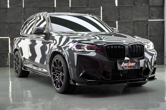 BMW X3M X3MC F97 LCI 2022 2023 2024 & X4M X4MC F98 LCI 2022 2023 2024 with Aftermarket Parts - Front Lip Pre-preg Carbon Fiber from BCTXE Tuning