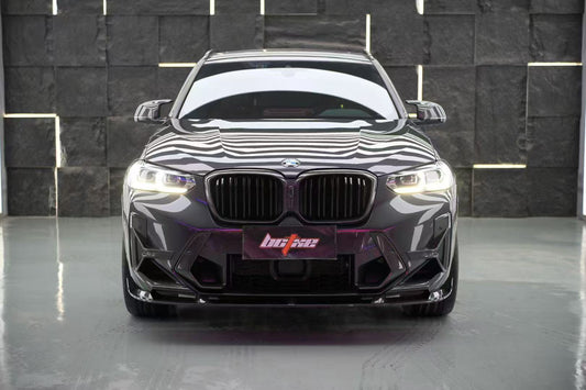 BMW X3M X3MC F97 LCI 2022 2023 2024 & X4M X4MC F98 LCI 2022 2023 2024 with Aftermarket Parts - Front Lip Pre-preg Carbon Fiber from BCTXE Tuning