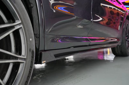 BMW X3 G01 & X3M X3MC F97 (Fits Both Pre-LCI & LCI) 2019 2020 2021 2022 2023 2024 & X4 G02 & X4M X4MC F98 (Fits Both Pre-LCI & LCI) 2019 2020 2021 2022 2023 2024 with Aftermarket Parts - V2 Side Skirts Pre-preg Carbon Fiber from BCTXE Tuning