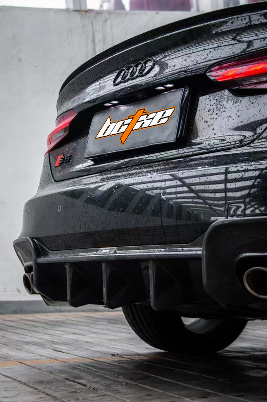Audi S5 A5 (with s-line bumper, does not base model) B9.5 2020 2021 2022 2023 2024 with Aftermarket Parts - V1 Rear Diffuser Pre-preg Carbon Fiber from BCTXE Tuning