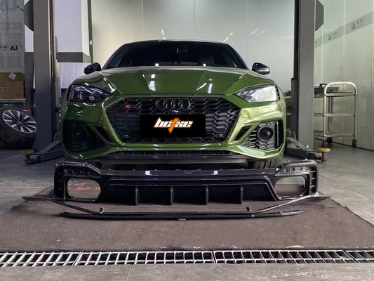 Audi RS5 B9.5 2020-ON with Aftermarket Parts - Front Lip Pre-preg Carbon Fiber from BCTXE Tuning