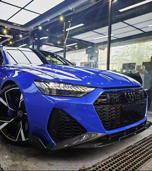 Audi RS6 C8 2020-ON & RS7 C8 2020-ON with Aftermarket Parts - Front Lip Pre-preg Carbon Fiber from BCTXE Tuning