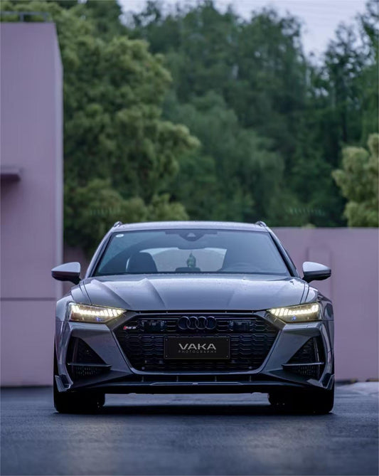 Audi RS6 C8 2020-ON & RS7 C8 2020-ON with Aftermarket Parts - Front Lip Pre-preg Carbon Fiber from BCTXE Tuning