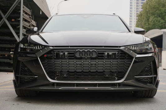 Audi RS6 C8 2020-ON & RS7 C8 2020-ON with Aftermarket Parts - Front Lip Pre-preg Carbon Fiber from BCTXE Tuning