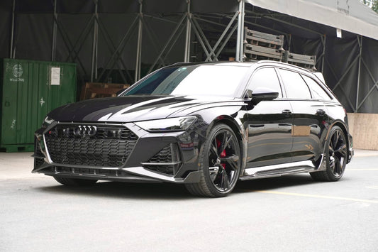 Audi RS6 C8 2020-ON & RS7 C8 2020-ON with Aftermarket Parts - Front Lip Pre-preg Carbon Fiber from BCTXE Tuning