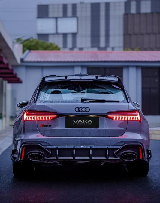 Audi RS6 C8 2020-ON with Aftermarket Parts - Rear Lip Spoiler Carbon Fiber from BCTXE Tuning