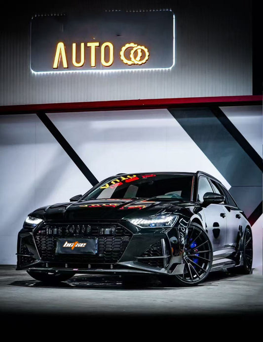 Audi RS6 C8 2020-ON & RS7 C8 2020-ON with Aftermarket Parts - Front Lip Pre-preg Carbon Fiber from BCTXE Tuning