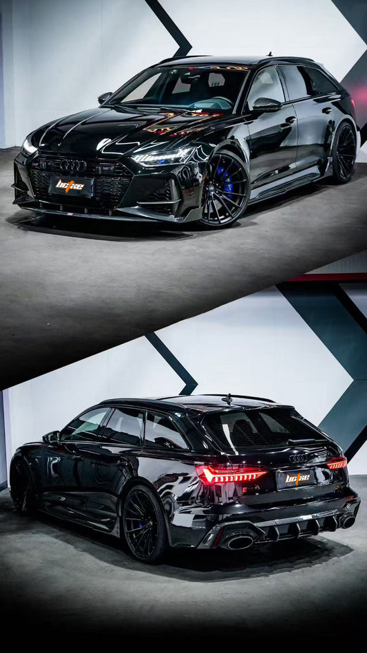 Audi RS6 C8 2020-ON & RS7 C8 2020-ON with Aftermarket Parts - Rear Diffuser & Canards Carbon Fiber from BCTXE Tuning