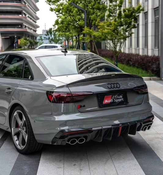 Audi S4 / A4 (With S-line Bumper) B9.5 2020-ON with Aftermarket Parts - With & Without Light Rear Diffuser Pre-preg Carbon Fiber from BCTXE Tuning