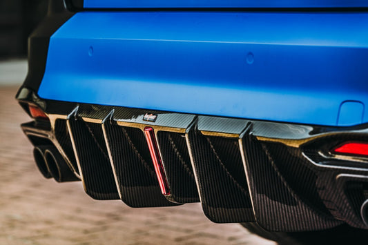 Audi S4 / A4 (With S-line Bumper) B9.5 2020-ON with Aftermarket Parts - With & Without Light Rear Diffuser Pre-preg Carbon Fiber from BCTXE Tuning