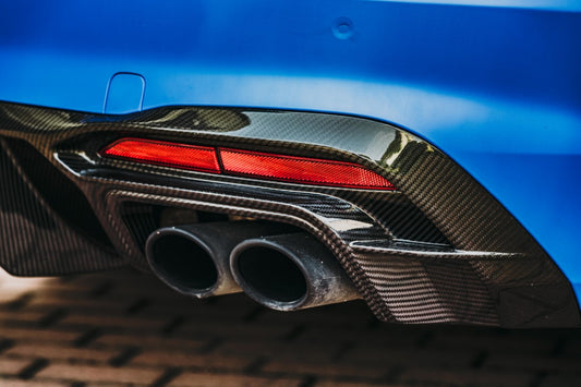 Audi S4 / A4 (With S-line Bumper) B9.5 2020-ON with Aftermarket Parts - With & Without Light Rear Diffuser Pre-preg Carbon Fiber from BCTXE Tuning
