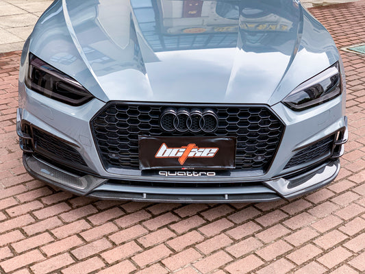Audi S5 A5 S-line (with s-line bumper, does not base model) B9 2017 2018 2019 with Aftermarket Parts - Front Lip Carbon Fiber from BCTXE Tuning