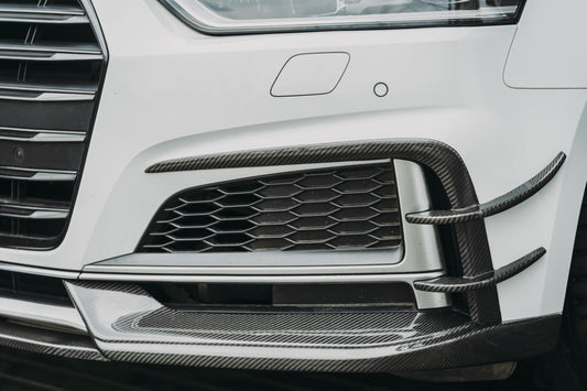 Audi S5 A5 S-line (with s-line bumper, does not base model) B9 2017 2018 2019 with Aftermarket Parts - Front Canards Carbon Fiber from BCTXE Tuning