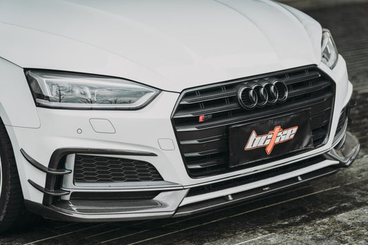 Audi S5 A5 S-line (with s-line bumper, does not base model) B9 2017 2018 2019 with Aftermarket Parts - Front Lip Carbon Fiber from BCTXE Tuning