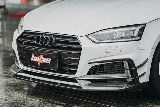 Audi S5 A5 S-line (with s-line bumper, does not base model) B9 2017 2018 2019 with Aftermarket Parts - Front Canards Carbon Fiber from BCTXE Tuning