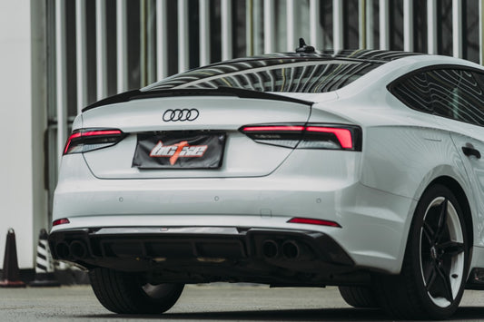 Audi S5 A5 S-line (with s-line bumper, does not base model) B9 2017 2018 2019 with Aftermarket Parts - Rear Diffuser Carbon Fiber from BCTXE Tuning