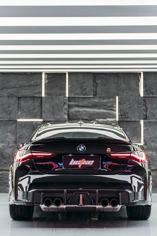 BMW 4 Series 430i M440i G22 2020-ON & M4/M4C/M4CS G82 2021-ON with Aftermarket Parts - Rear Spoiler Pre-preg Carbon Fiber from BCTXE Tuning