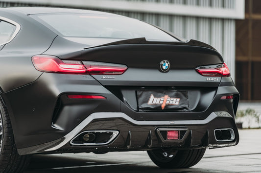 BMW 8 Series M850 840 G16 2018-ON & M8 F93 2019-ON with Aftermarket Parts - Rear Lip Spoiler Pre-preg Carbon Fiber from BCTXE Tuning