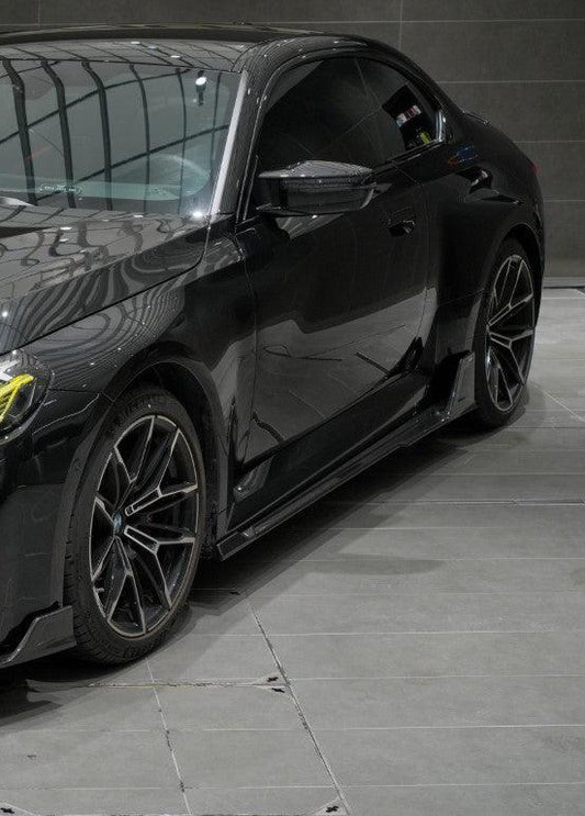 BMW M2 / M2C G87 2023 2024 with Aftermarket Parts - Side Skirts Pre-preg Carbon Fiber from BCTXE Tuning