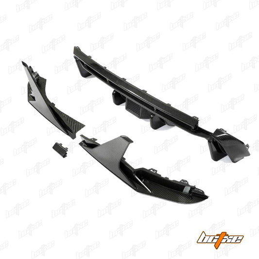BMW M4 G82 G83 2021 2022 2023 2024 with Aftermarket Parts - V2 Style Rear Diffuser & Canards Pre-preg Carbon Fiber from BCTXE Tuning