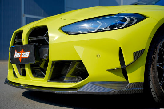 BMW M3 G80 G81 & M4 G82 G83 2021 2022 2023 2024 with Aftermarket Parts - V2 Style Front Lip Pre-preg Carbon Fiber from BCTXE Tuning