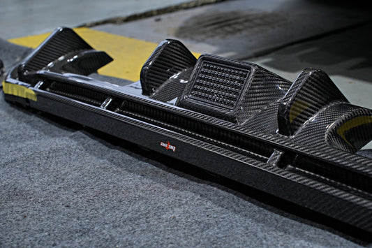 BMW M4 G82 G83 2021 2022 2023 2024 with Aftermarket Parts - V2 Style Rear Diffuser & Canards Pre-preg Carbon Fiber from BCTXE Tuning