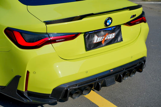 BMW M4 G82 G83 2021 2022 2023 2024 with Aftermarket Parts - V2 Style Rear Diffuser & Canards Pre-preg Carbon Fiber from BCTXE Tuning