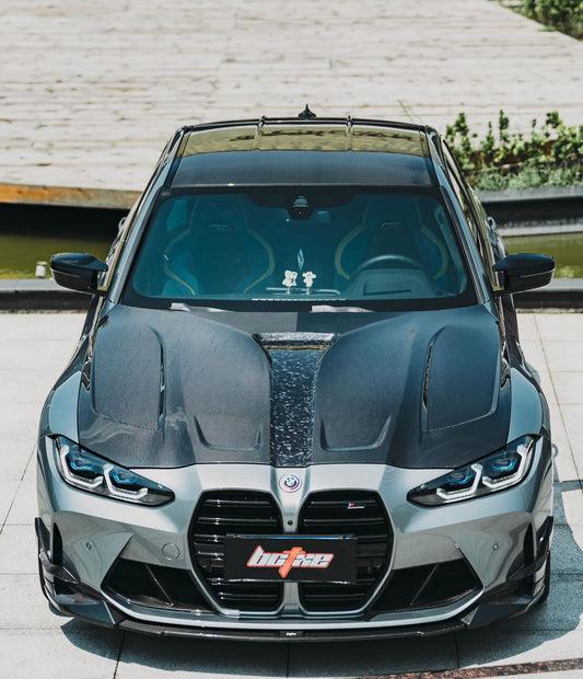 BMW M3 G80 G81 2021 2022 2023 2024 & M4 G82 G83 2021 2022 2023 2024 with Aftermarket Parts - Front Lip Pre-preg Carbon Fiber from BCTXE Tuning