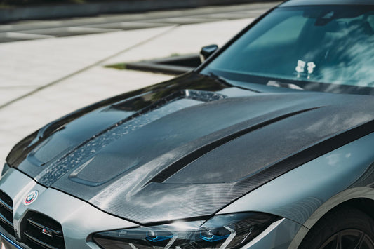BMW M3 G80 G81 & M4 G82 G83 2021-ON with Aftermarket Parts - Hood Pre-preg Carbon Fiber from BCTXE Tuning