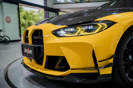 BMW M3 G80 G81 2021 2022 2023 2024 & M4 G82 G83 2021 2022 2023 2024 with Aftermarket Parts - Front Lip Pre-preg Carbon Fiber from BCTXE Tuning