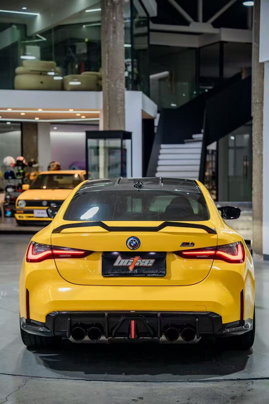 BMW M4 G82 G83 2021 2022 2023 2024 with Aftermarket Parts - V3 Rear Diffuser & Canards Pre-preg Carbon Fiber from BCTXE Tuning