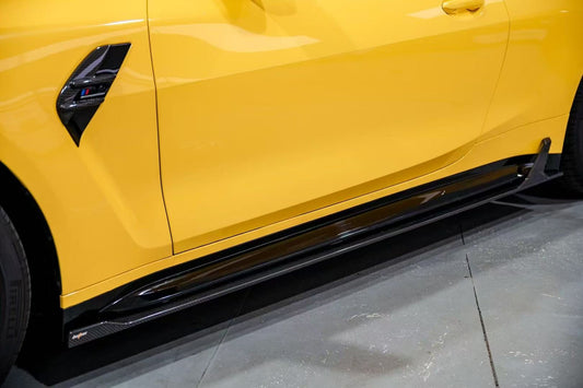BMW M4 G82 G83 2021-ON with Aftermarket Parts - V2 Side Skirts Pre-preg Carbon Fiber from BCTXE Tuning