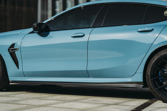 BMW M8 F91 F92 2019-ON & M8 F93 2019 2020 2021 2022 2023 2024 with Aftermarket Parts - Side Skirts Pre-preg Carbon Fiber from BCTXE Tuning