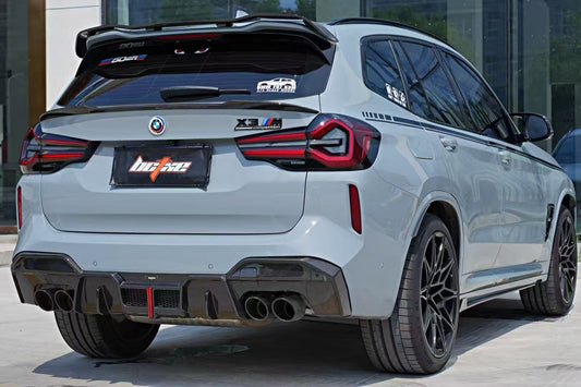 BMW X3 G01 & X3M X3MC F97 (Fits Both Pre-LCI & LCI) 2019 2020 2021 2022 2023 2024 & X4 G02 & X4M X4MC F98 (Fits Both Pre-LCI & LCI) 2019 2020 2021 2022 2023 2024 with Aftermarket Parts - V2 Side Skirts Pre-preg Carbon Fiber from BCTXE Tuning