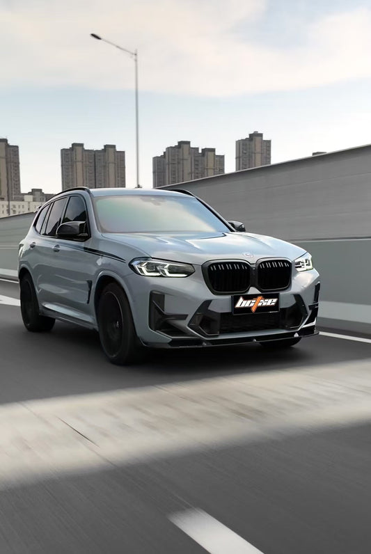 BMW X3 G01 & X3M X3MC F97 (Fits Both Pre-LCI & LCI) 2019 2020 2021 2022 2023 2024 & X4 G02 & X4M X4MC F98 (Fits Both Pre-LCI & LCI) 2019 2020 2021 2022 2023 2024 with Aftermarket Parts - V2 Side Skirts Pre-preg Carbon Fiber from BCTXE Tuning