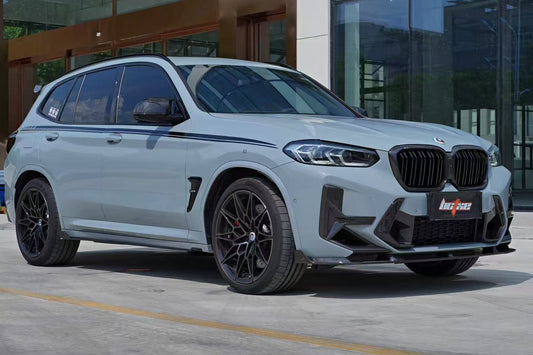 BMW X3 G01 & X3M X3MC F97 (Fits Both Pre-LCI & LCI) 2019 2020 2021 2022 2023 2024 & X4 G02 & X4M X4MC F98 (Fits Both Pre-LCI & LCI) 2019 2020 2021 2022 2023 2024 with Aftermarket Parts - V2 Side Skirts Pre-preg Carbon Fiber from BCTXE Tuning