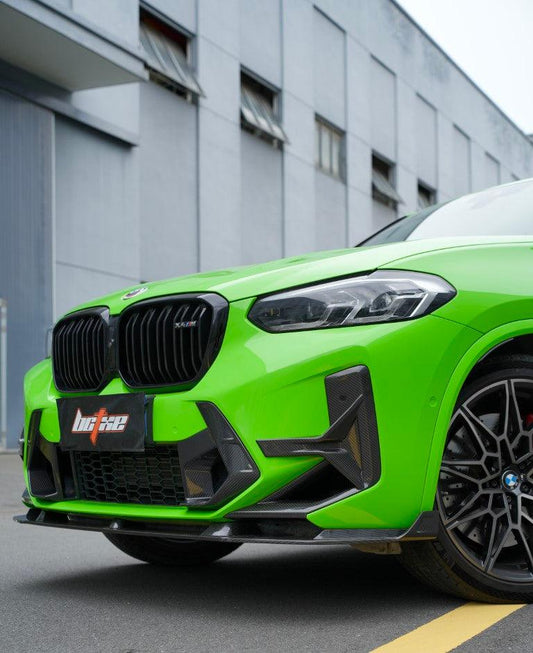 BMW X3M X3MC F97 LCI 2022 2023 2024 & X4M X4MC F98 LCI 2022 2023 2024 with Aftermarket Parts - Middle Vent Bumper Valences Pre-preg Carbon Fiber from BCTXE Tuning