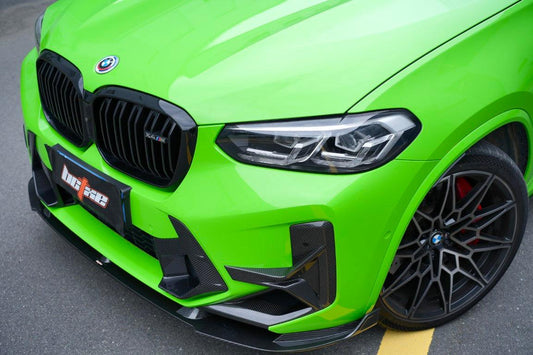 BMW X3M X3MC F97 LCI 2022 2023 2024 & X4M X4MC F98 LCI 2022 2023 2024 with Aftermarket Parts - Middle Vent Bumper Valences Pre-preg Carbon Fiber from BCTXE Tuning