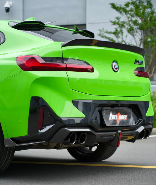 BMW X4M X4MC F98 LCI 2022 2023 2024 with Aftermarket Parts - Rear Diffuser & Canards Carbon Fiber from BCTXE Tuning