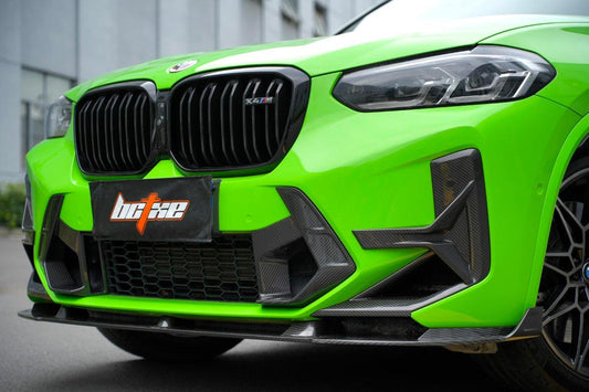 BMW X3M X3MC F97 LCI 2022 2023 2024 & X4M X4MC F98 LCI 2022 2023 2024 with Aftermarket Parts - Middle Vent Bumper Valences Pre-preg Carbon Fiber from BCTXE Tuning
