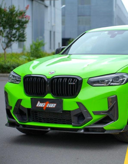 BMW X3M X3MC F97 LCI 2022 2023 2024 & X4M X4MC F98 LCI 2022 2023 2024 with Aftermarket Parts - Middle Vent Bumper Valences Pre-preg Carbon Fiber from BCTXE Tuning