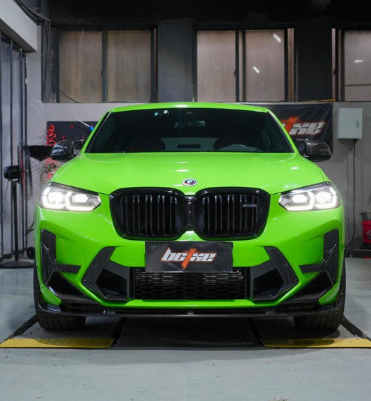 BMW X3M X3MC F97 LCI 2022 2023 2024 & X4M X4MC F98 LCI 2022 2023 2024 with Aftermarket Parts - Fiber Side Vent Bumper Valences Pre-preg Carbon from BCTXE Tuning