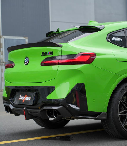 BMW X4M X4MC F98 LCI 2022 2023 2024 with Aftermarket Parts - Rear Diffuser & Canards Carbon Fiber from BCTXE Tuning
